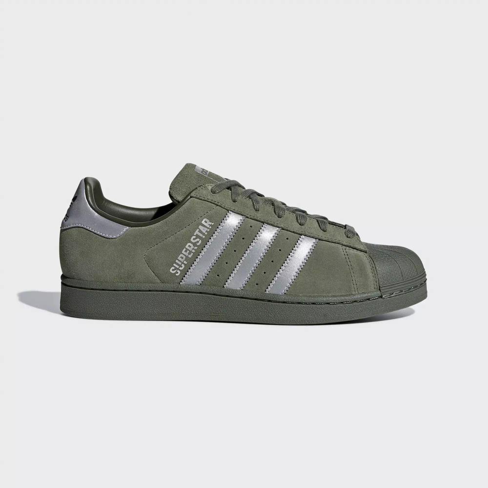 Adidas Superstar Tenis Verdes Para Hombre (MX-73465)